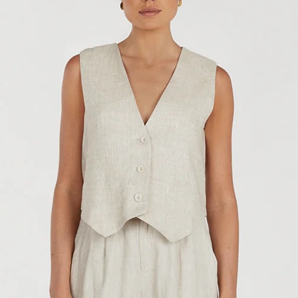 DISSH BANKS NATURAL LINEN VEST - Picture 4 of 7
